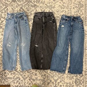 3 Pairs Gap Girls Kids Jeans Stride Wide Leg Baggy 12 Slim